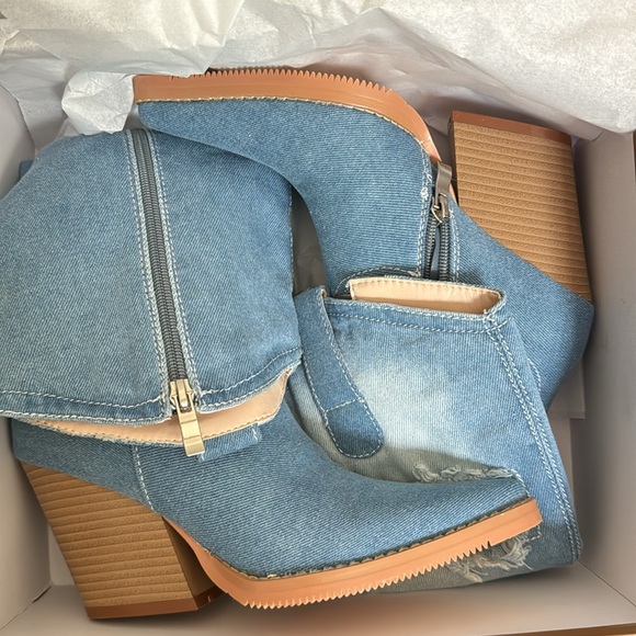 Reitoye Cowboy Boots for Women Embroidery Western Cowgirl Knee High Chunky - Picture 7 of 8